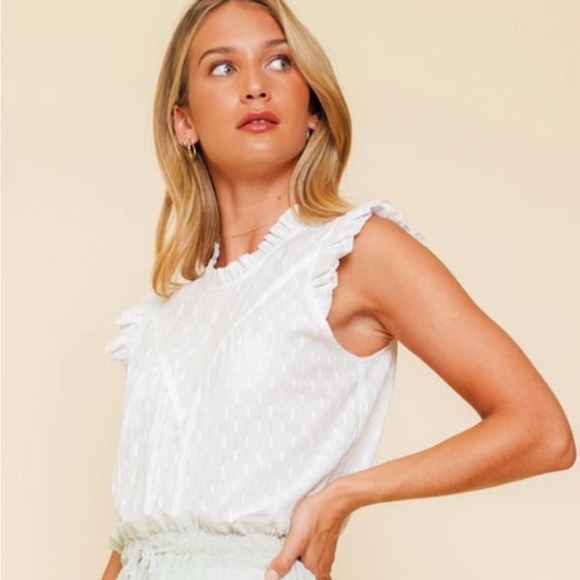 NEW WHITE RUFFLE TOP 💕🥰 - Picture 2 of 2